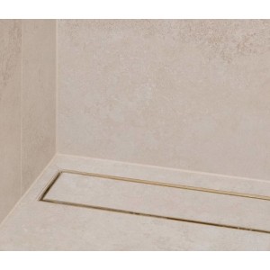 316 Marine grade stainless steel Mica Tile Insert Floor Waste 80mm Outlet (2501-2800) Long (No Pre-Cut Outlet)